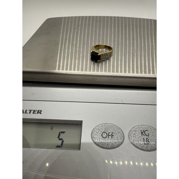 Ring 18K G. E. GOLD ELECTROPLATE American Ring Co A Size 6.5 Onyx Like Stone - Picture 16 of 16
